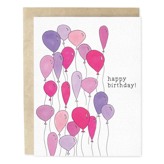 Birthday Balloons Pink Card